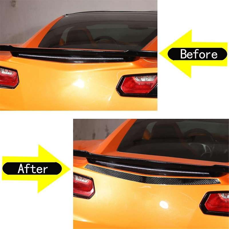 for C7 2014-2019 Soft Carbon Fiber Car Rear Tail Light Logo Trim Strips Trim Sticker Accessories