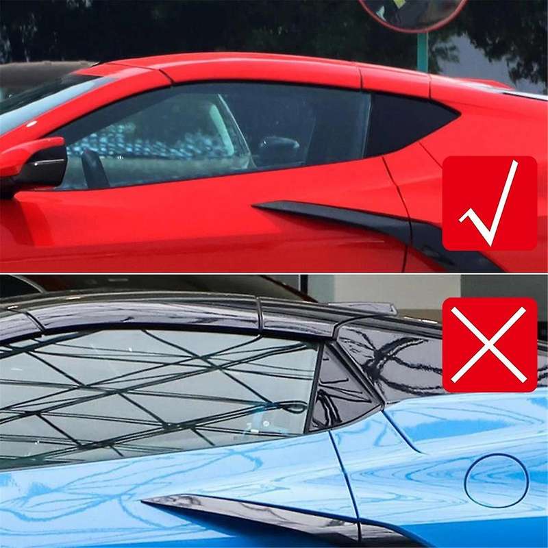 for C8 2020-2024 Car Rear Triangle Window Shutters Triangle Sunshade Modified Carbon Fiber