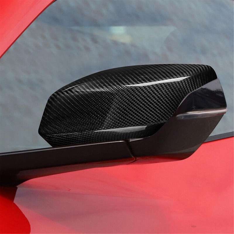 for C8 2020-2023 Carbon Fiber Pattern Side Door Rearview Mirror Cover Trims Car Accessories Left+rig