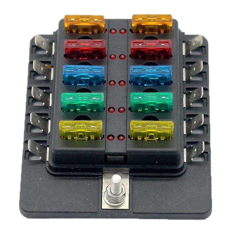 for Car Boat RV 32V 10 Way Blade Type Plug Type Holder LED Warning Light