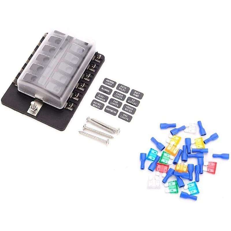 for Car Boat RV 32V 12 Way Blade Type Plug Type Retainer LED Warning Light