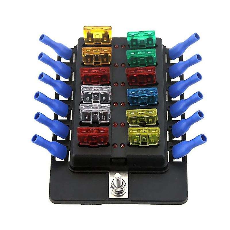for Car Boat RV 32V 12 Way Blade Type Plug Type Retainer LED Warning Light