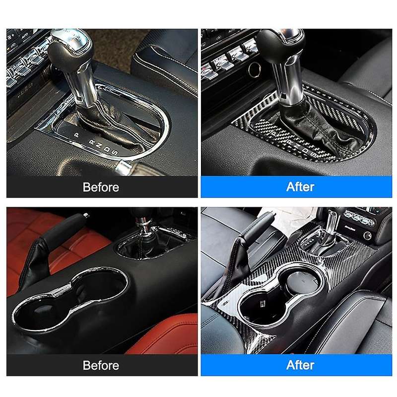 for Carbon Fiber Control Gear Shift Panel Decorative Cover Sticker 2015 2016 2017 Auto Accessories