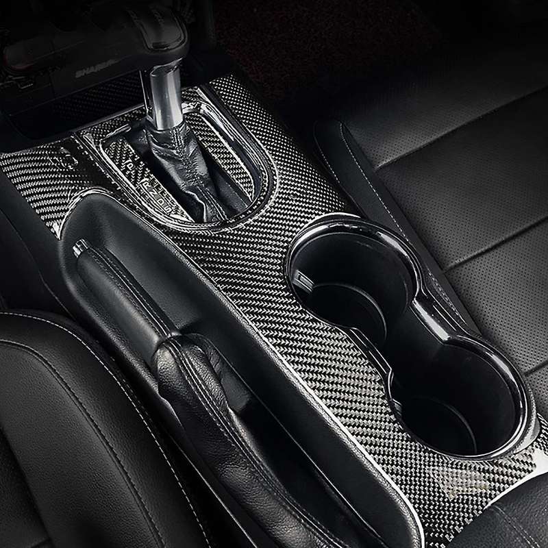for Carbon Fiber Control Gear Shift Panel Decorative Cover Sticker 2015 2016 2017 Auto Accessories