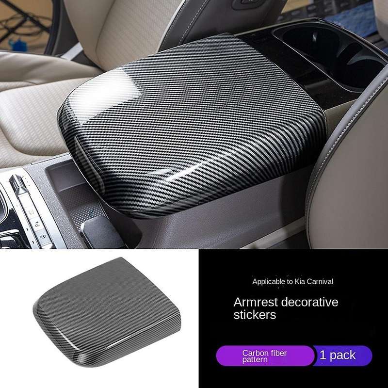 for Carnival Ka4 2021 2022 Carbon Fiber Center Console Armrest Box Protector Panel Cover Trim Stick