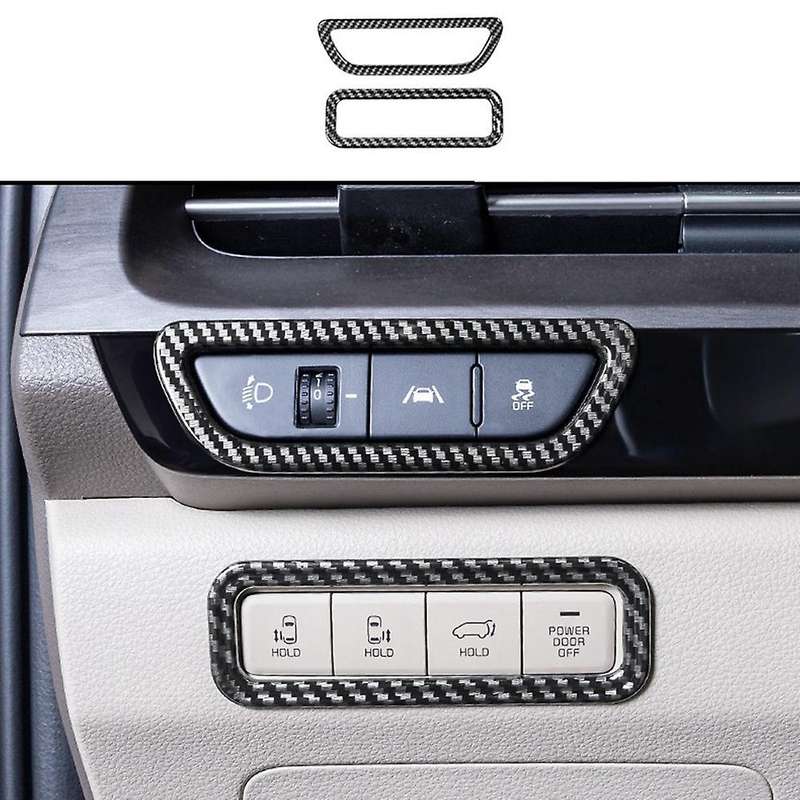for Carnival KA4 2020 2021 2022 Car Carbon Fiber Headlight Switch Button Cover Trim Frame Decor Stic