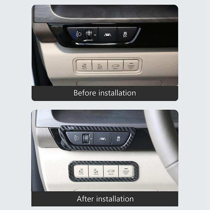 for Carnival KA4 2020 2021 2022 Car Carbon Fiber Headlight Switch Button Cover Trim Frame Decor Stic