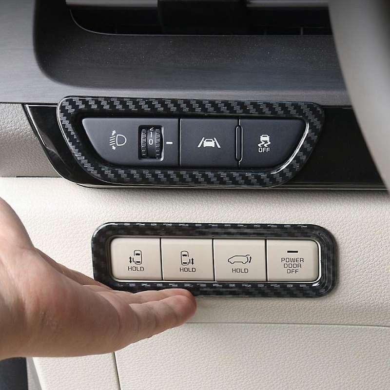 for Carnival KA4 2020 2021 2022 Car Carbon Fiber Headlight Switch Button Cover Trim Frame Decor Stic