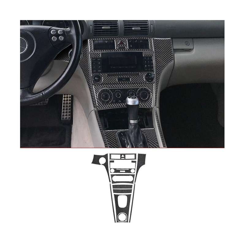 for C-class W203 2005-2007 Carbon Fiber Full Interior Set Trim Cover Decoration Sticker Accessories