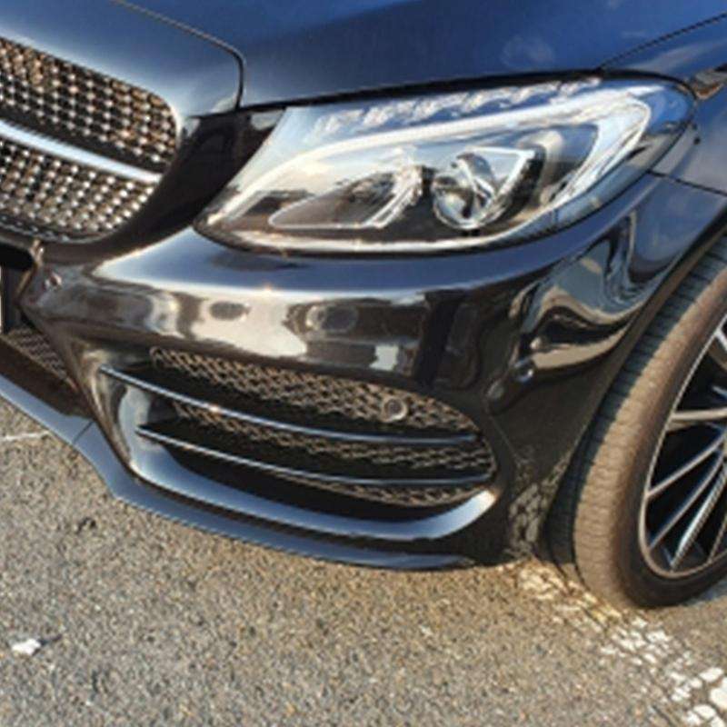 for C-Class W205 C180 C200 Head Fog Lamp Grille Slats Auto Lights Stickers Black