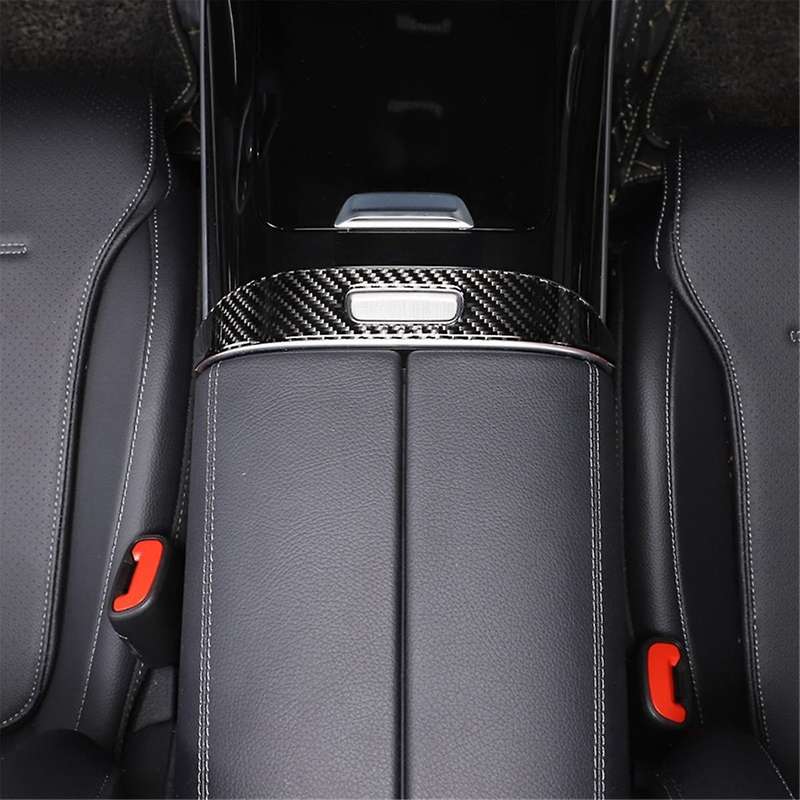 for C-class W206 2022 2023 Soft Carbon Fiber Car Armrest Panel Switch Cover Trim Sticker Accessorie