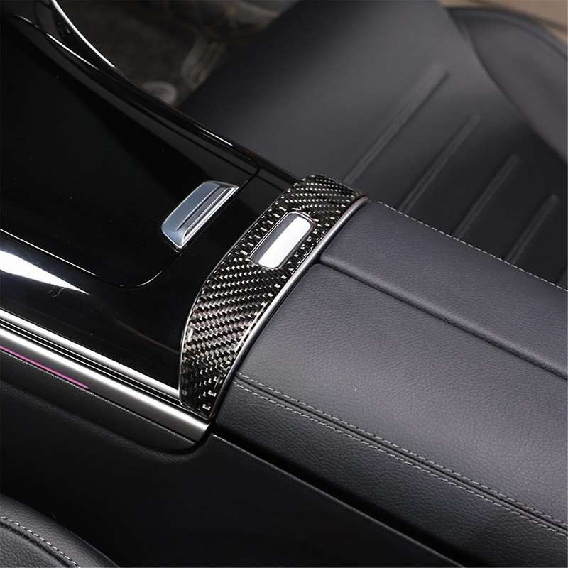 for C-class W206 2022 2023 Soft Carbon Fiber Car Armrest Panel Switch Cover Trim Sticker Accessorie