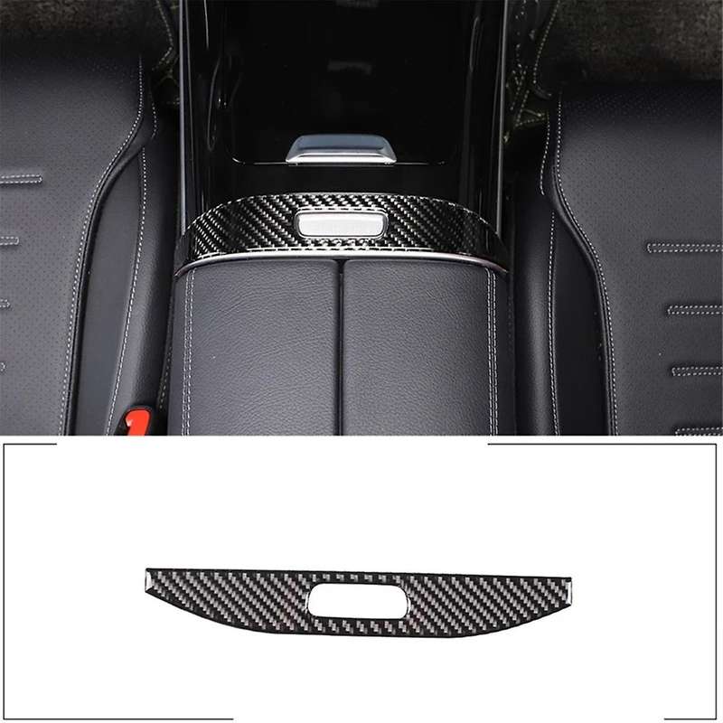 for C-class W206 2022 2023 Soft Carbon Fiber Car Armrest Panel Switch Cover Trim Sticker Accessorie