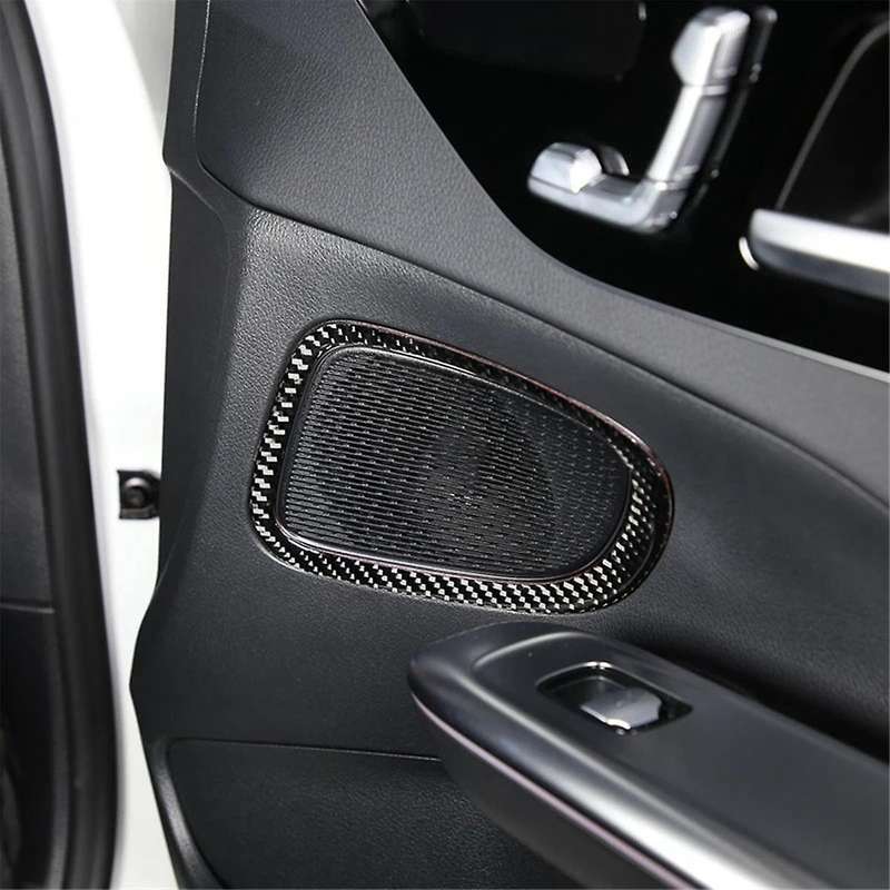 for C-Class W206 2022 2023 Soft Carbon Fiber Car Door Horn Speaker Cover Trim Sticker Interior Acces