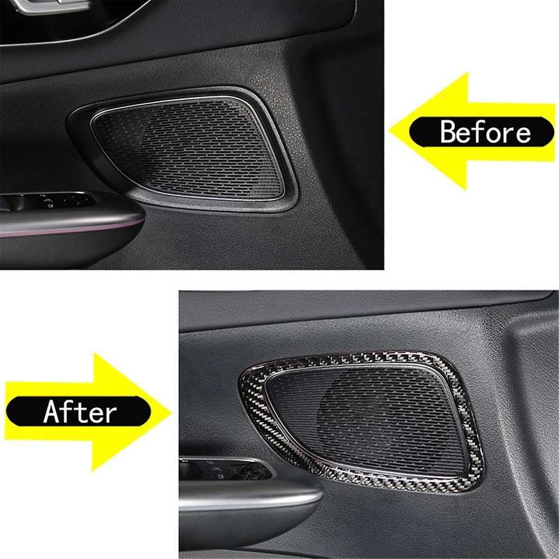 for C-Class W206 2022 2023 Soft Carbon Fiber Car Door Horn Speaker Cover Trim Sticker Interior Acces
