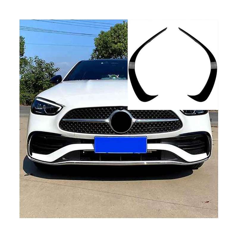for C-class W206 2022+ C200 C260 C300 Front Bumper Spoiler Air Knife Lower Grille Fog Lamp Cover Tr