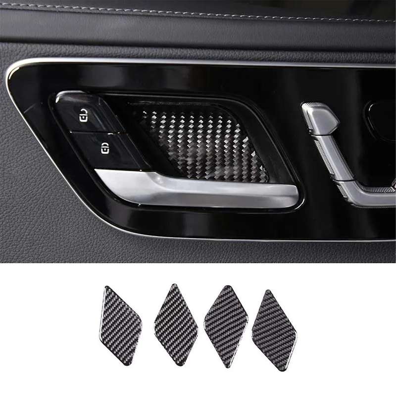 for C-Class W206 2022 2023 Soft Carbon Fiber Car Inner Door Handle Bowl Cover Trim Sticker Accessori
