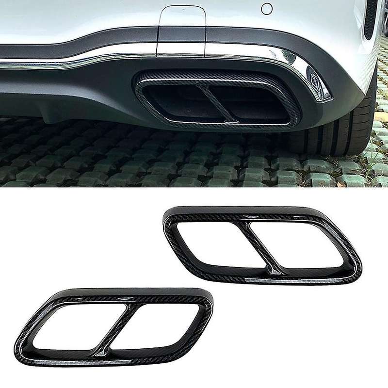 for C-Class W206 C200 C260 C300 2022+ Car Tail Throat Exhaust Pipe Muffler Tip Cover ABS Carbon Fibe
