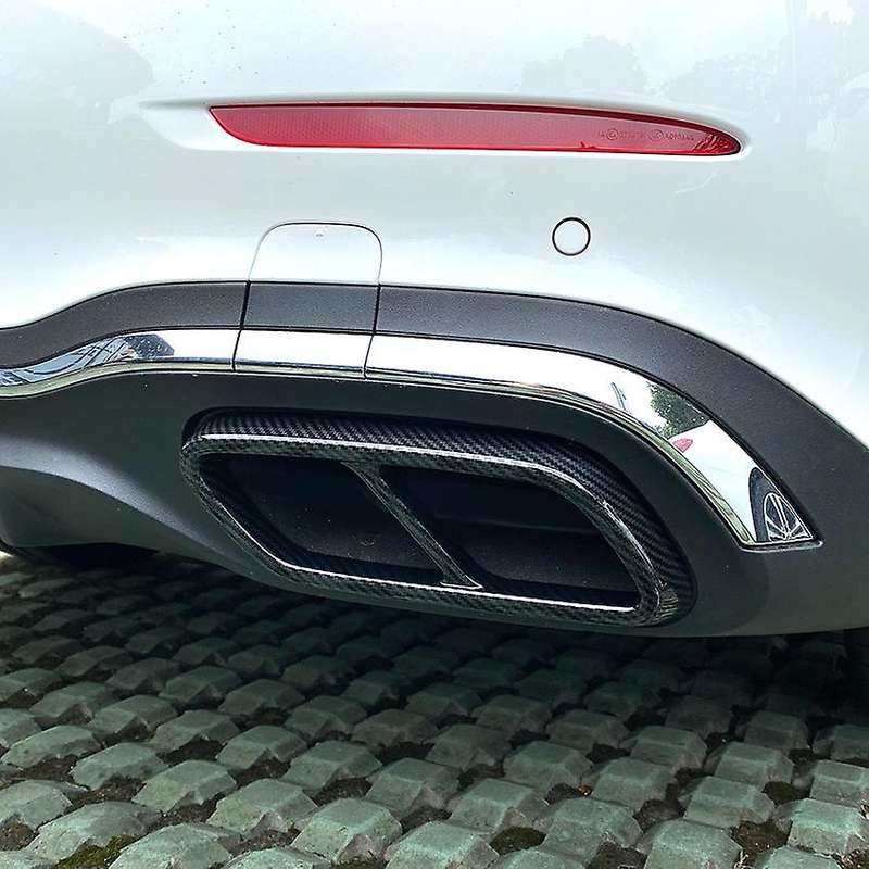 for C-Class W206 C200 C260 C300 2022+ Car Tail Throat Exhaust Pipe Muffler Tip Cover ABS Carbon Fibe