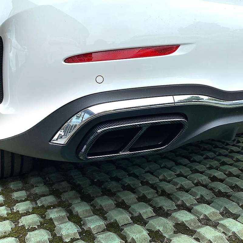 for C-Class W206 C200 C260 C300 2022+ Car Tail Throat Exhaust Pipe Muffler Tip Cover ABS Carbon Fibe