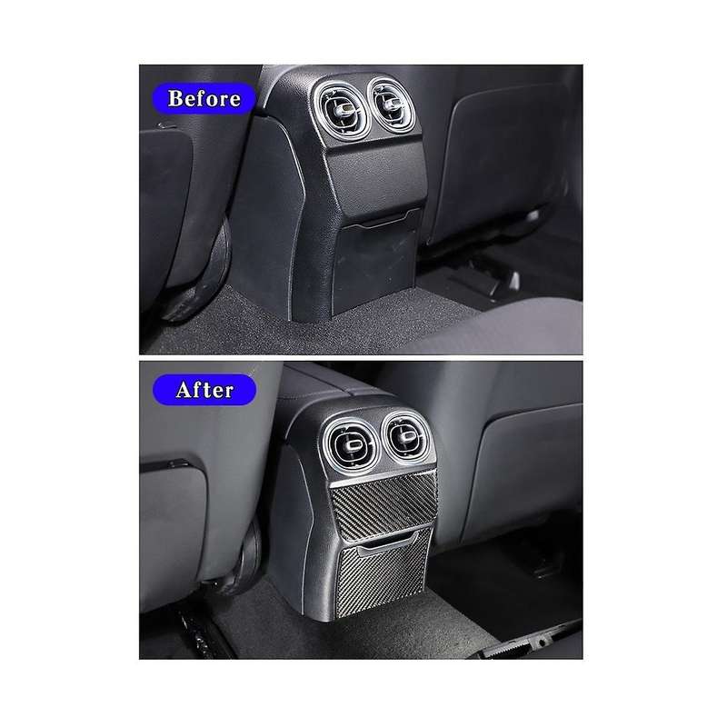 for C-class W206 C200 C260 2022 Carbon Fiber Rear Storage Box Panel Protection Trim Sticker Accesso