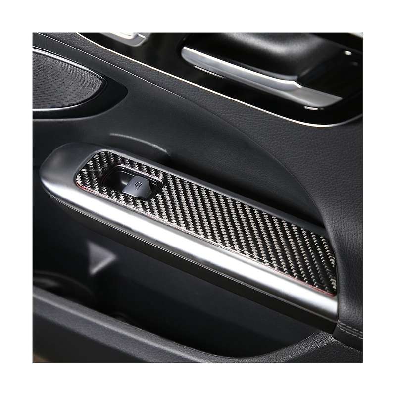 for C-class W206 C200 C260 2022 Carbon Fiber Car Window Lift Switch Panel Trim Sticker Accessories