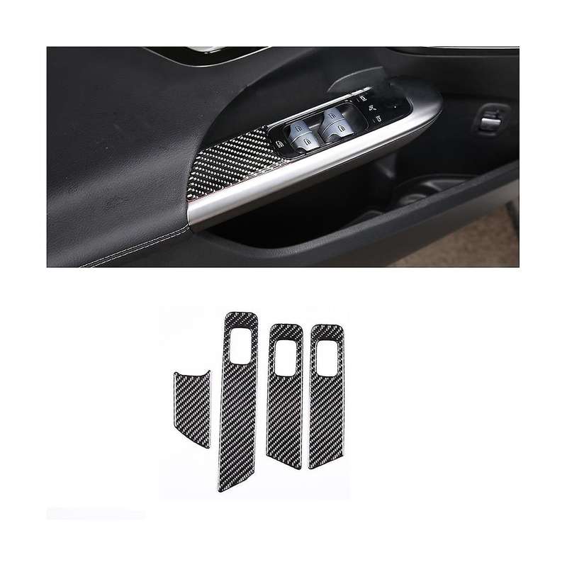 for C-class W206 C200 C260 2022 Carbon Fiber Car Window Lift Switch Panel Trim Sticker Accessories