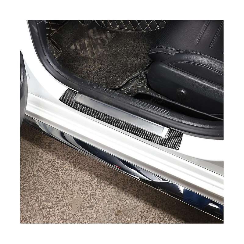for C-class W206 C200 C260 2022 Carbon Fiber Car Outer Door Sill Cover Panel Protection Trim Sticke