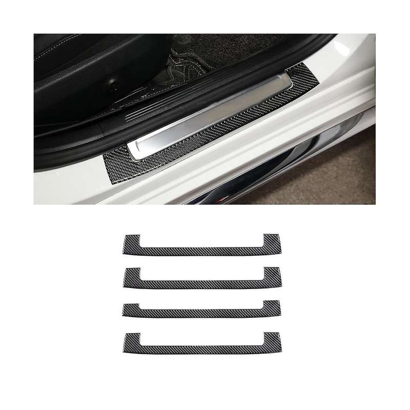 for C-class W206 C200 C260 2022 Carbon Fiber Car Outer Door Sill Cover Panel Protection Trim Sticke