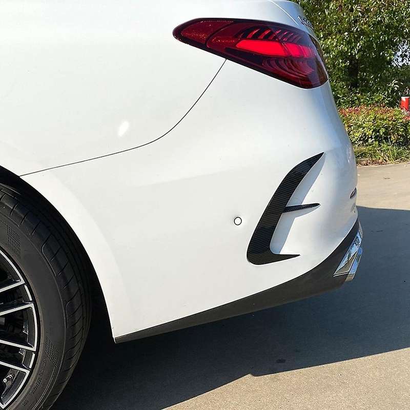 for C-Class W206 C200 C220 C260 C300 2022+ Rear Bumper Lip Spoiler Side Outlet Cover Trim Carbon