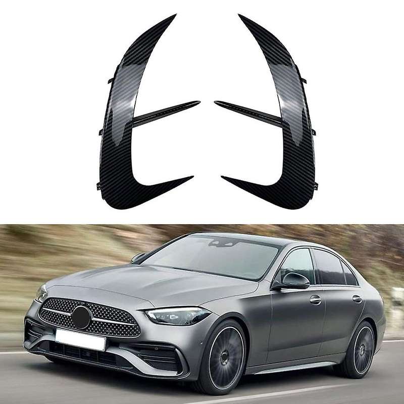 for C-Class W206 C200 C220 C260 C300 2022+ Rear Bumper Lip Spoiler Side Outlet Cover Trim Carbon