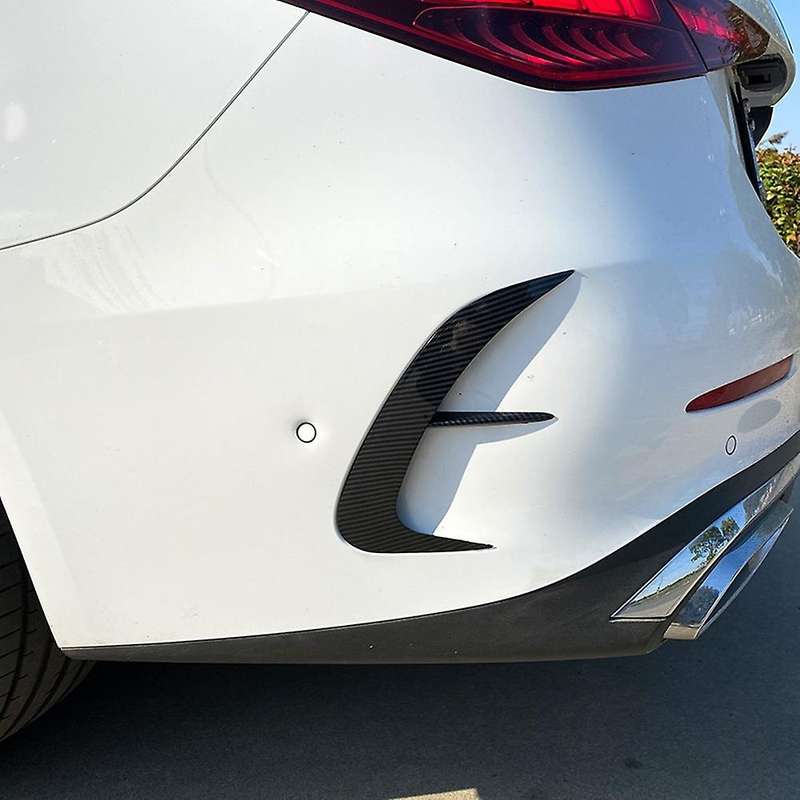 for C-Class W206 C200 C220 C260 C300 2022+ Rear Bumper Lip Spoiler Side Outlet Cover Trim Carbon