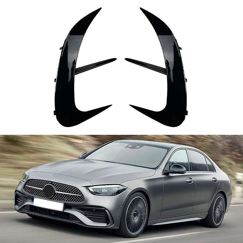 for C-Class W206 C200 C220 C260 C300 2022+ Rear Bumper Lip Spoiler Side Outlet Cover Trim Black