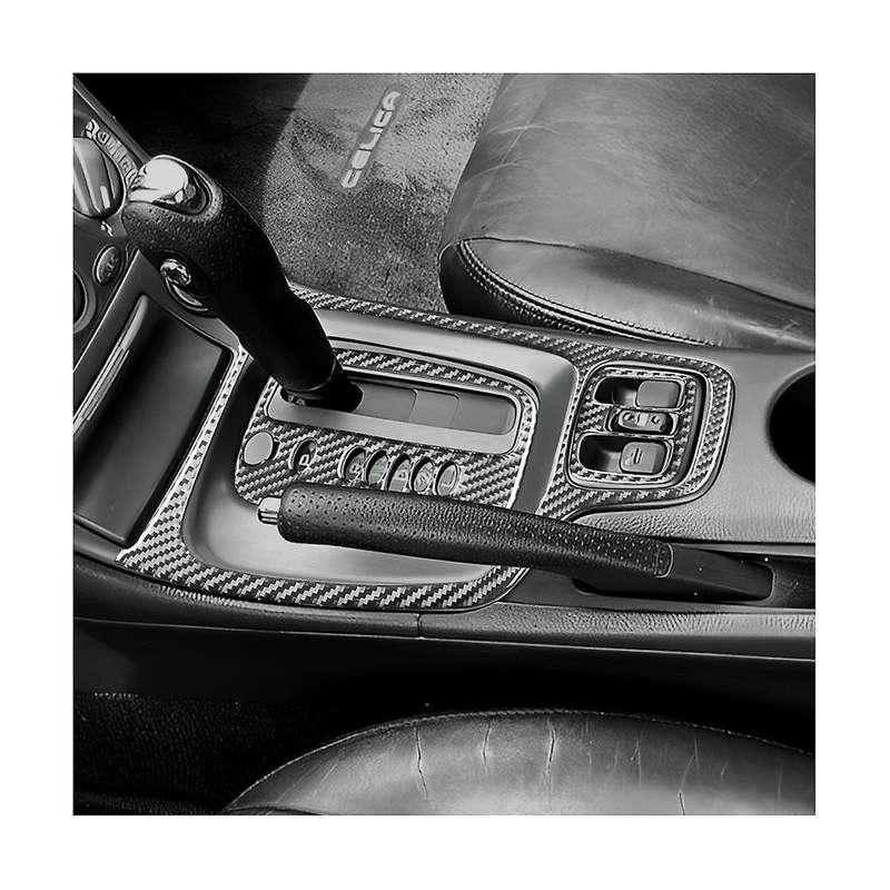 for Celica 2000-2005 Soft Carbon Fiber Car Central Control Gear Shift Panel Cover Trim Sticker Acce