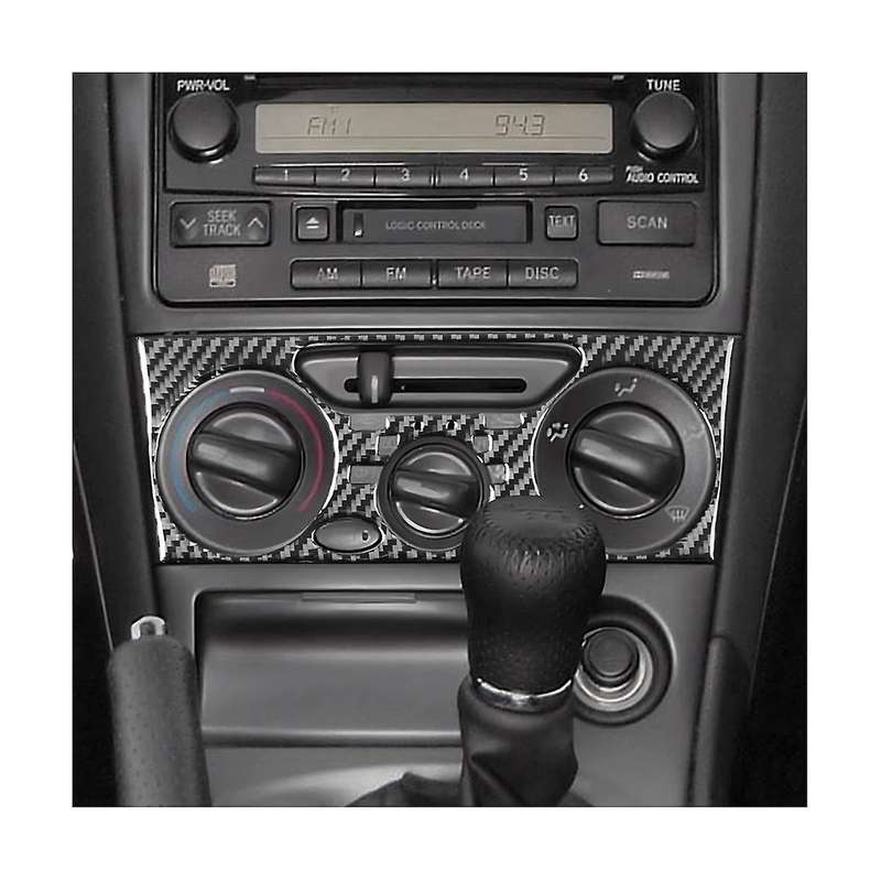 for Celica 2000-2005 Soft Carbon Fiber Central Control Air Conditioning Knob Panel Cover Trim Stick