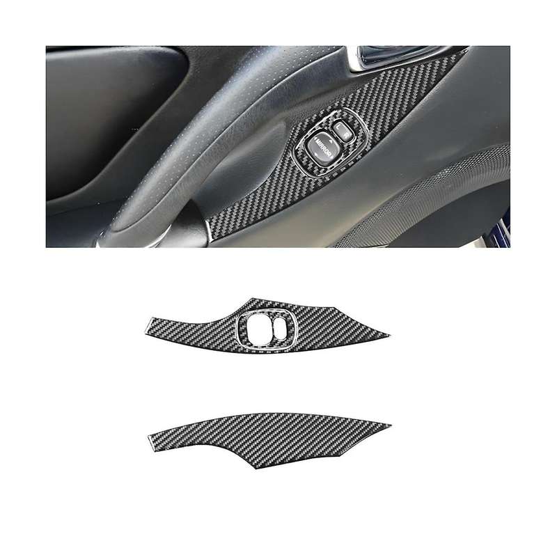 for Celica 2000-2005 Soft Carbon Fiber Window Control Lifting Switch Panel Cover Trim Sticker Access