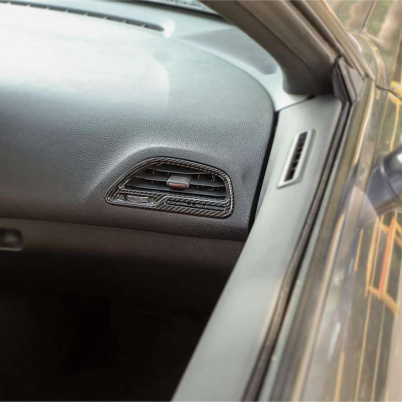 for Center Console Air Conditioner Outlet Vent Trim for 2015-2020 (Carbon Fiber Grain, 4Pcs)