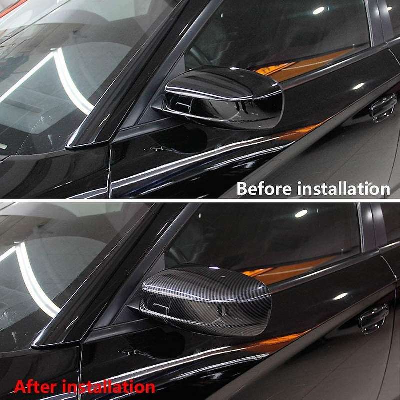 for Charger 2011-2020 Car Carbon Fiber Side Door Mirror Cover Molding Trim Rearview Mirror Cover Acc