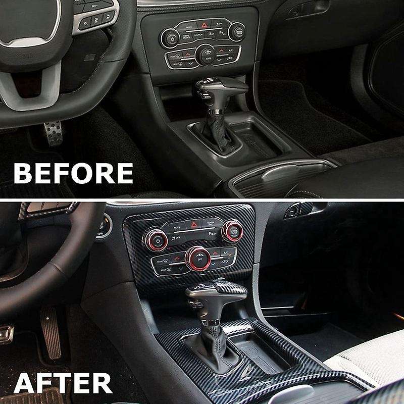 for Charger 2015-2022 Central Control Ac Gear Shift Cup Holder Headlight Switch Button Panel Cover