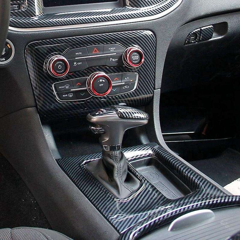 for Charger 2015-2022 Central Control Ac Gear Shift Cup Holder Headlight Switch Button Panel Cover