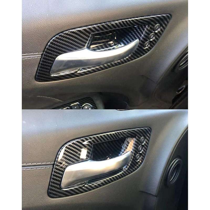 for Charger 2011-2021 Car Carbon Fiber Inner Door Handle Bowl Cover Trim Frame Sticker Decoration Ac