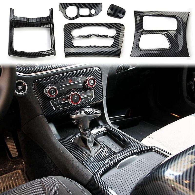 for Charger 2015-2022 Central Control Ac Gear Shift Cup Holder Headlight Switch Button Panel Cover T
