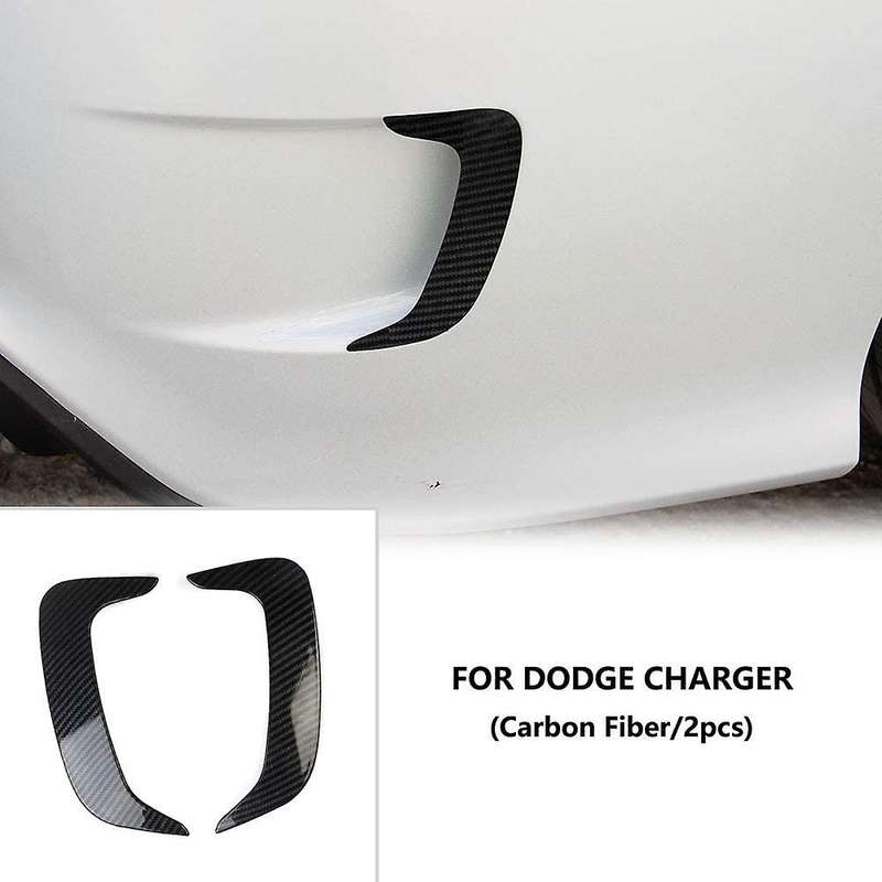 for Charger 2015-2021 Car Carbon Fiber Rear Bumper Wind Knife Trim Side Fin Air Intake Grille Cover