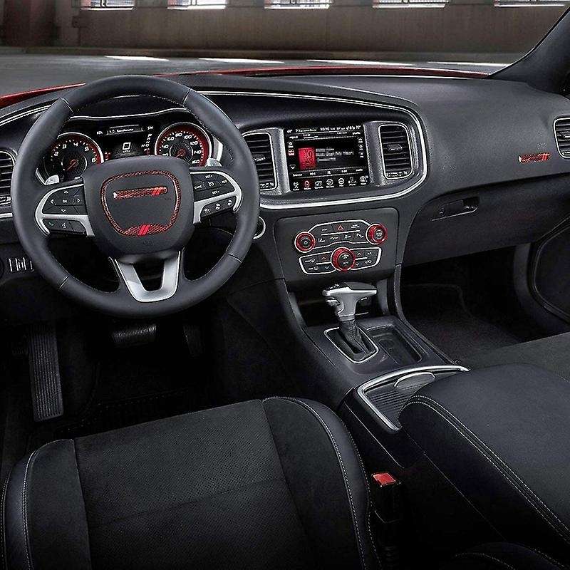 for Charger Durango 2015-2020 Steering Wheel Trim Cover Emblem +Air Conditioner Switch CD Button Kno