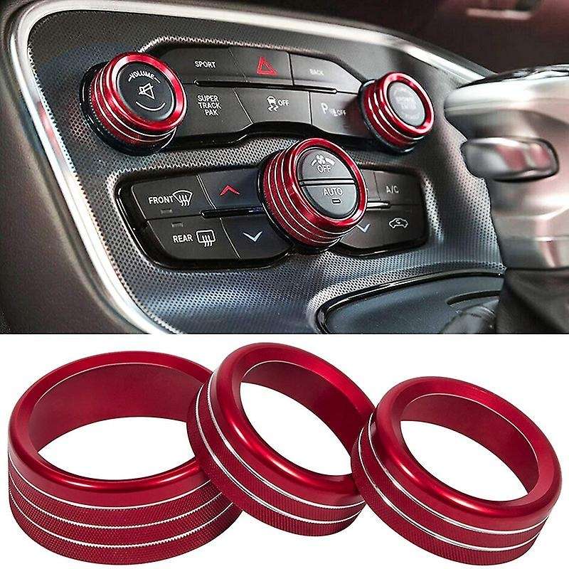 for Charger Durango 2015-2020 Steering Wheel Trim Cover Emblem +Air Conditioner Switch CD Button Kno