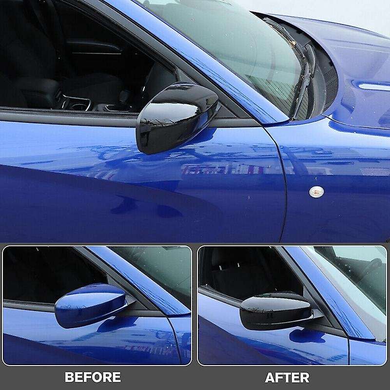 for Charger Side Door Rearview Mirror Cover Decoration Trim for Charger 2010-2020 ABS Black