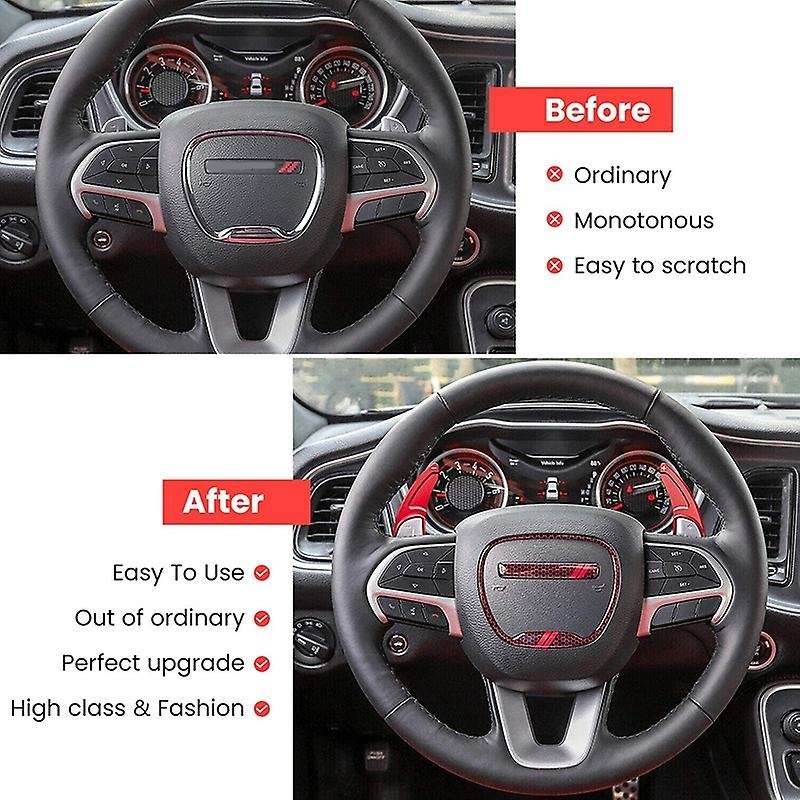 for Charger Durango 2015-2020 Interior Accessories Steering Wheel Shift Paddle Extended+Emblem Kit