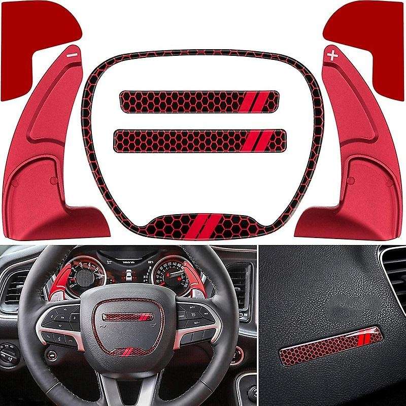 for Charger Durango 2015-2020 Interior Accessories Steering Wheel Shift Paddle Extended+Emblem Kit