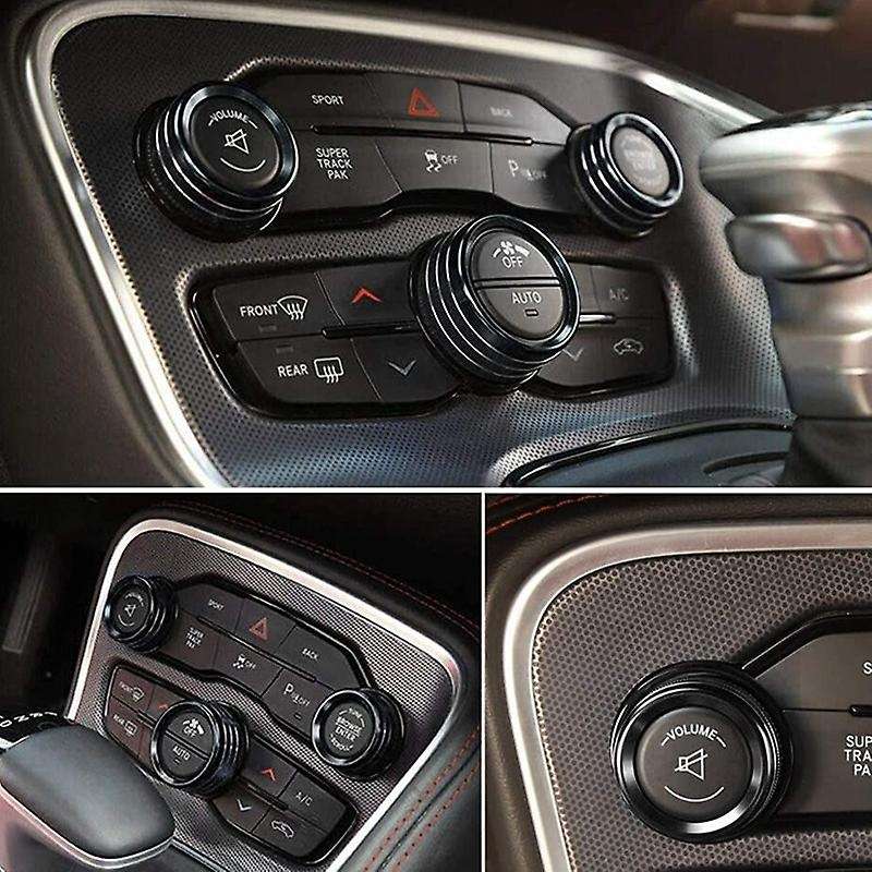 for Charger Durango 2015-2020 Steering Wheel Shift Paddle+Air Conditioner Switch CD Button Knob, Bla