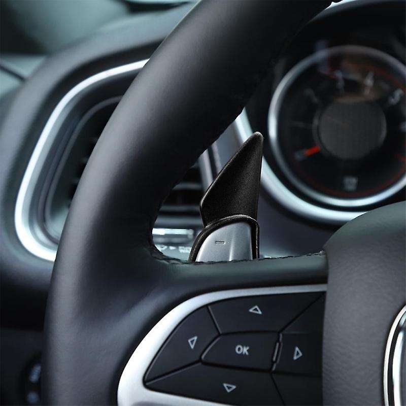 for Charger Durango 2015-2020 Steering Wheel Shift Paddle+Air Conditioner Switch CD Button Knob, Bla